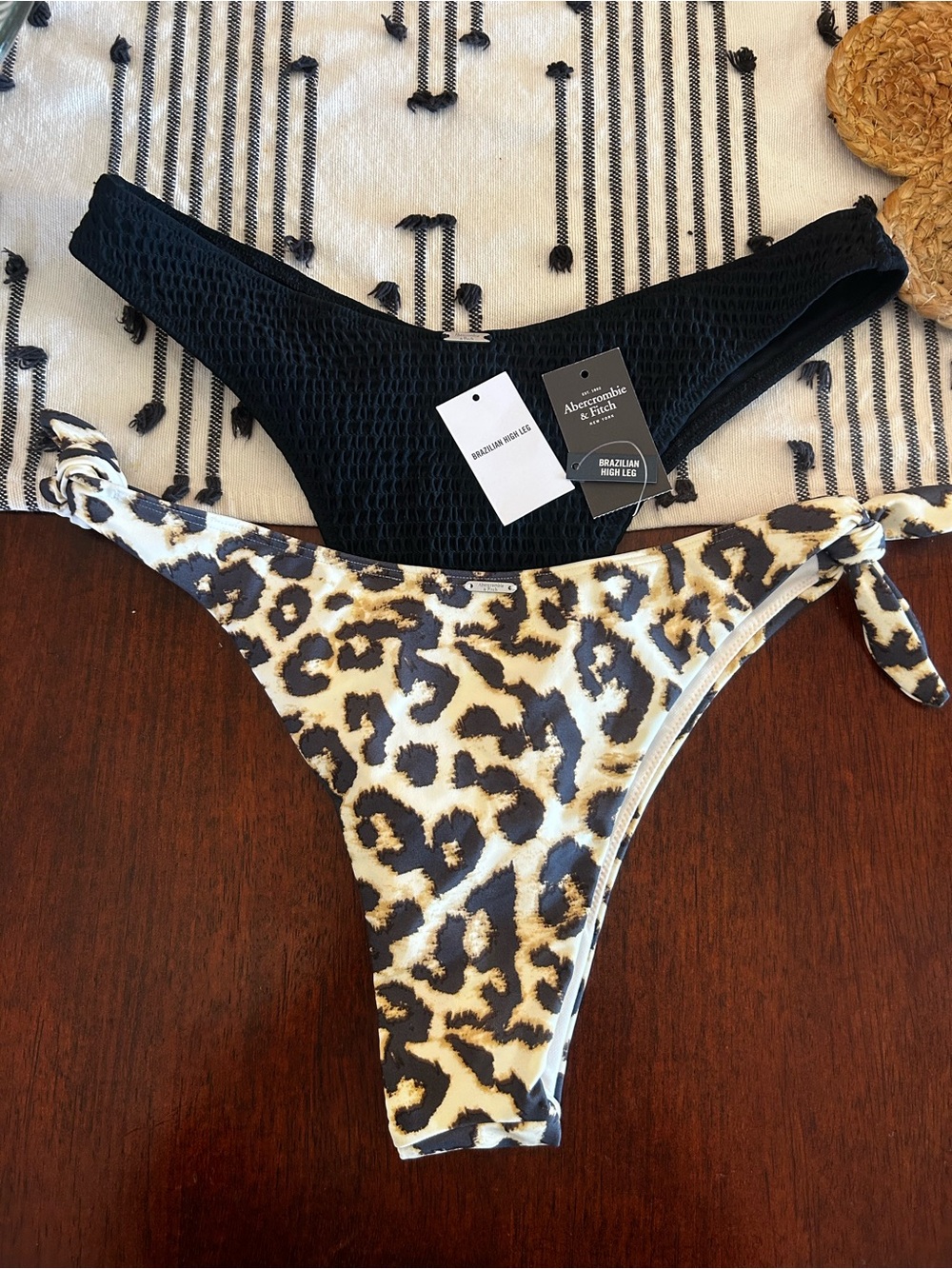 Abercrombie & Fitch Black Brazilian High Leg Bikini Bottom